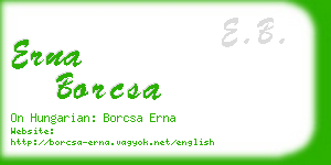 erna borcsa business card